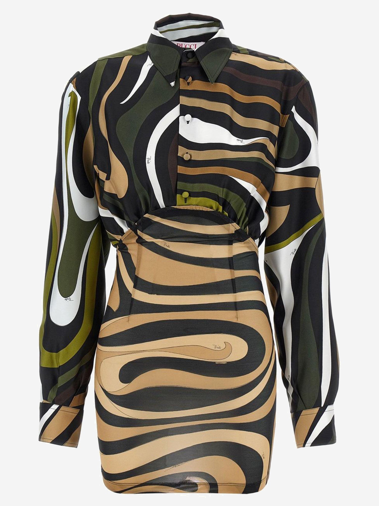 Emilio Pucci Long Sleeved Mini Dress With Marble Print Balardi Emilio Pucci Long Sleeved Mini Dress With Marble Print Balardi