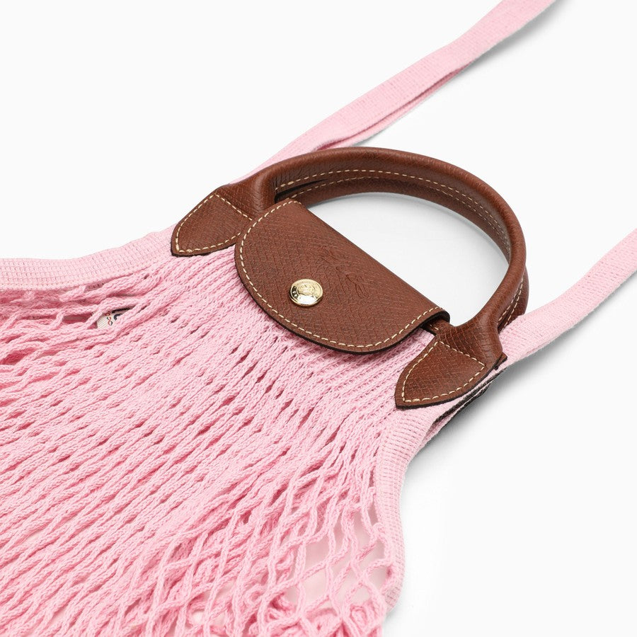 Longchamp Le Pliage Filet Knit Shoulder Bag in Pink