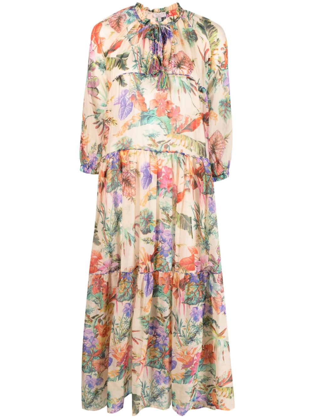Anjuna Printed Cotton Blend Silk Maxi Dress – Balardi