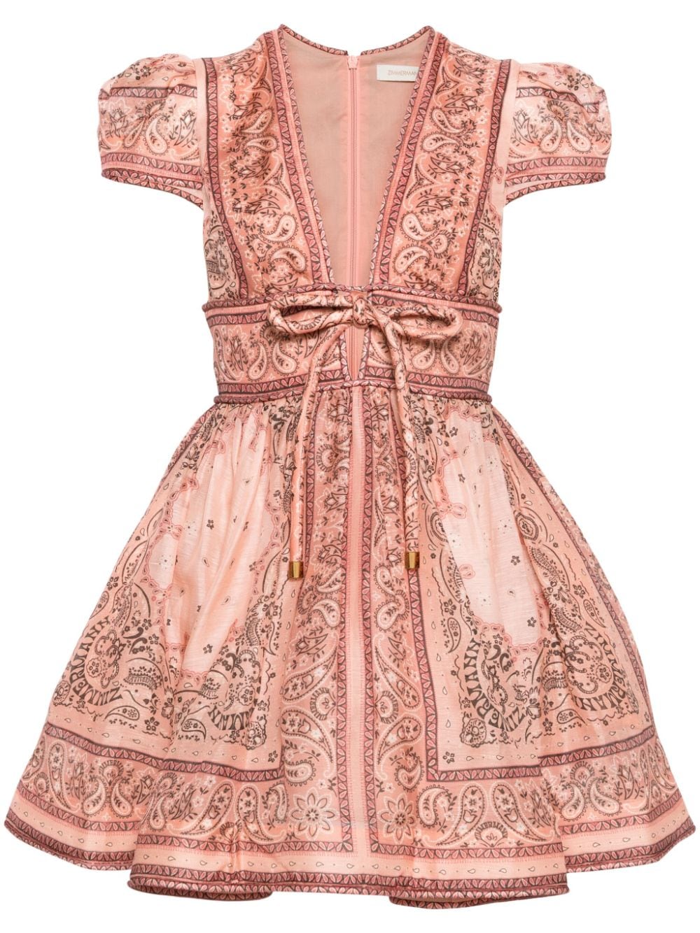 Zimmermann Bandana Print Linen And Silk Blend Mini Dress – Balardi