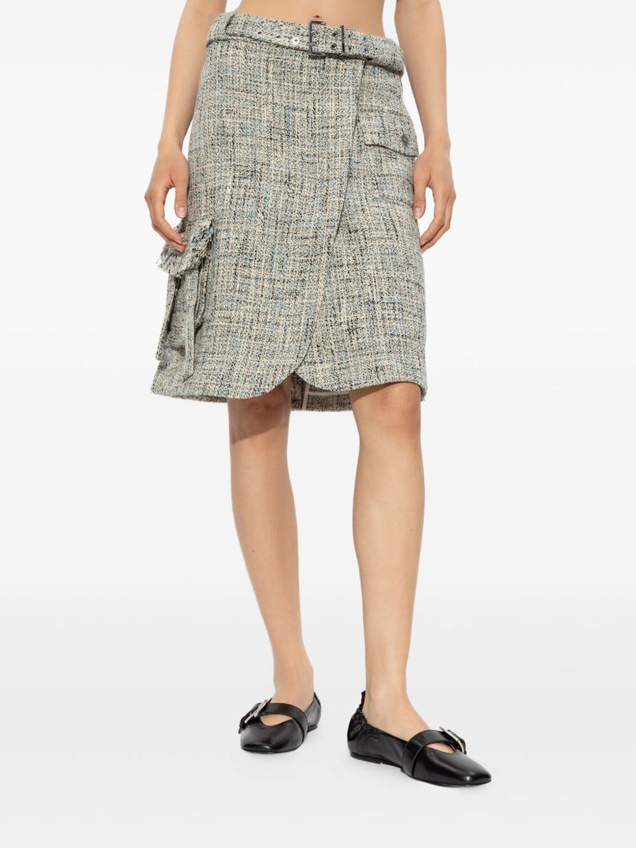 スカート Ganni Gonna Midi In Tweed Gonna midi tweed ganni | Balardi