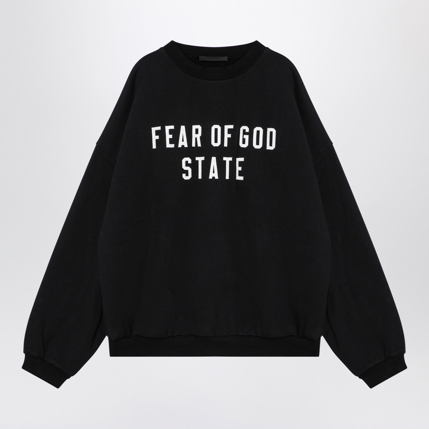 Fear Of God Essentials Black Sweatshirt With Embroidered Logo