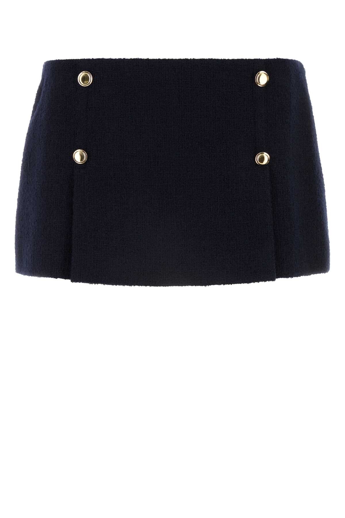 Miu Miu Midnight Blue Wool Blend Mini Skirt – Balardi