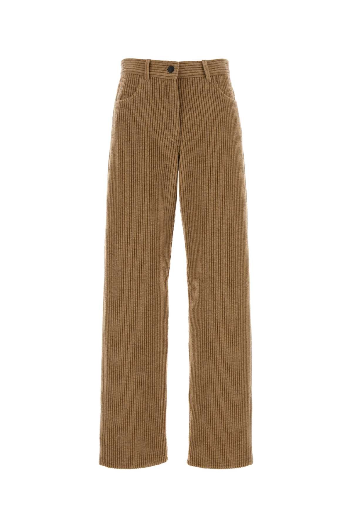 Camel Corduroy Wide Leg Pants main image 0