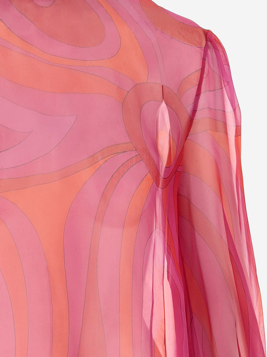 Emilio Pucci Silk Chiffon Blouse With Marble Print | Balardi