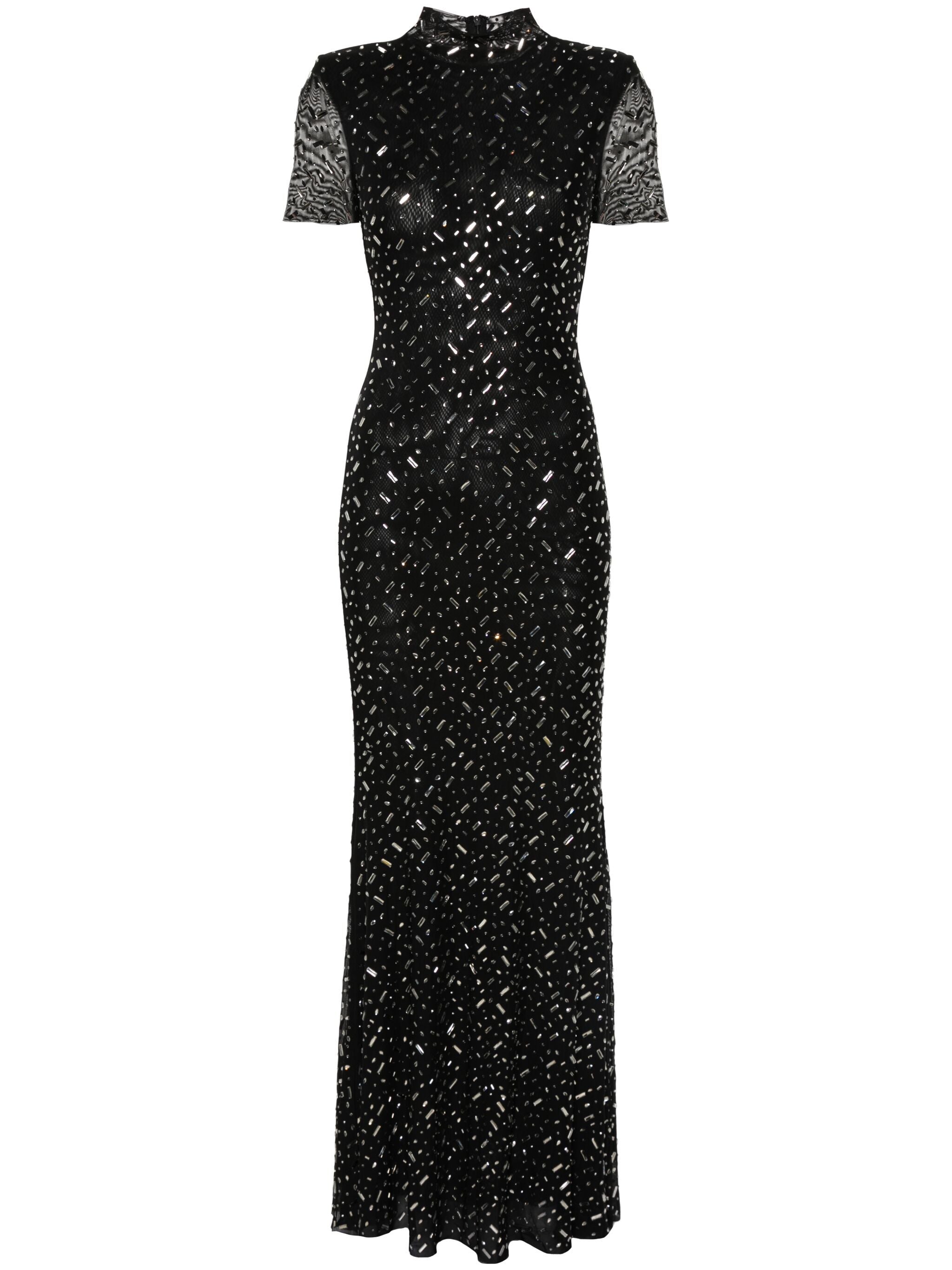 Self Portrait Black Square Rhinestone Mesh Maxi Dress Balardi Self Portrait Black Square Rhinestone Mesh Maxi Dress Balardi