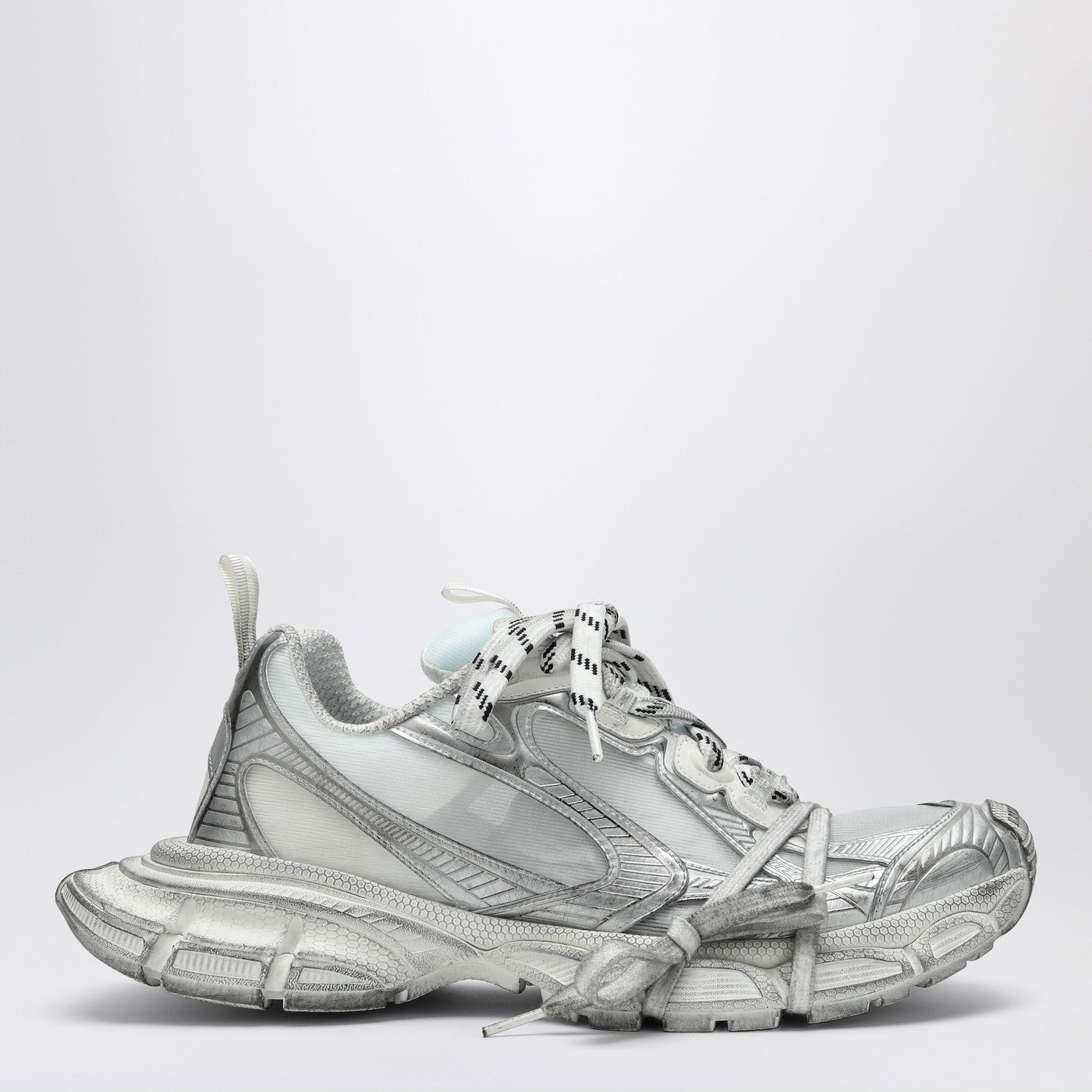 Balenciaga White/Silver Mesh And Polyurethane 3 Xl Sneaker