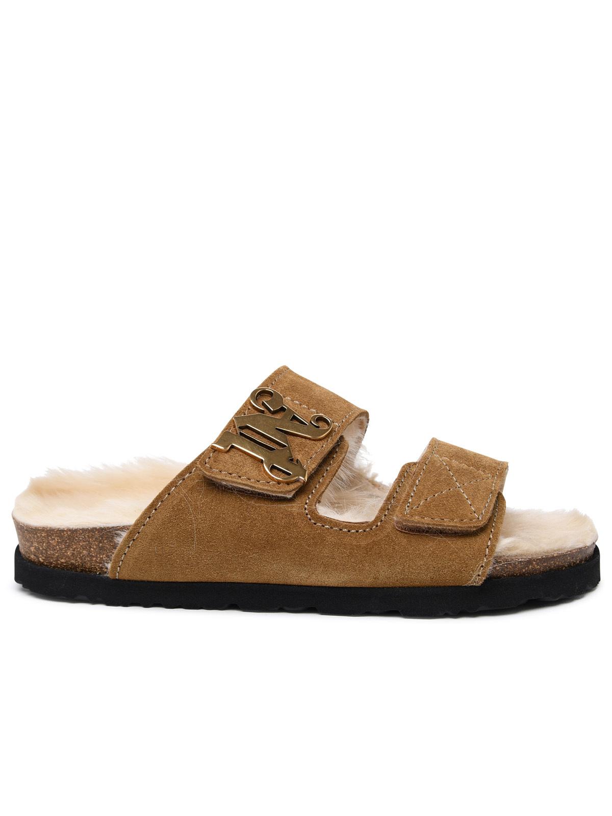 Palm Angels Black Leather Slippers main image 0