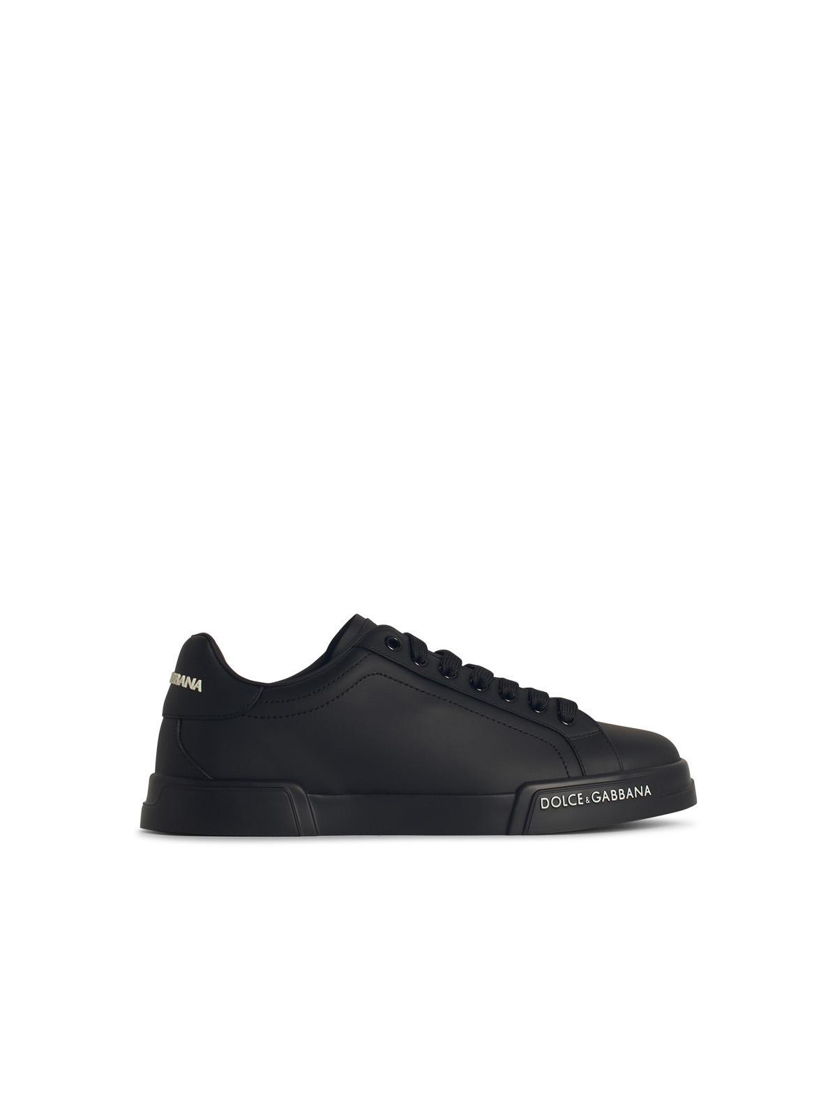 Dolce Gabbana 'Portofino' Black Lear Sneakers – Balardi