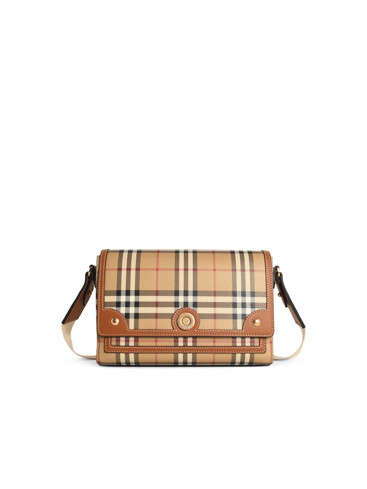Burberry 'Note' Crossbody Bag i Briar Brown Cotton -blanding – Balardi