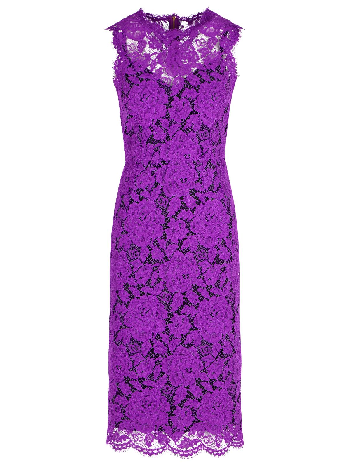 fitted lace wedding dress Dolce Gabbana by Domenico Dolce and Stefano Gabbana - Purple Women  Party/Cocktail Dress main image 1