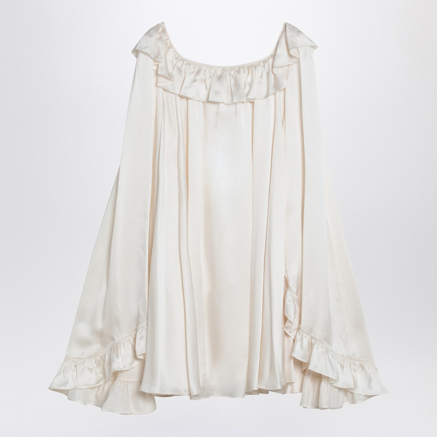 Chloé Milky White Mini Dress In Silk – Balardi