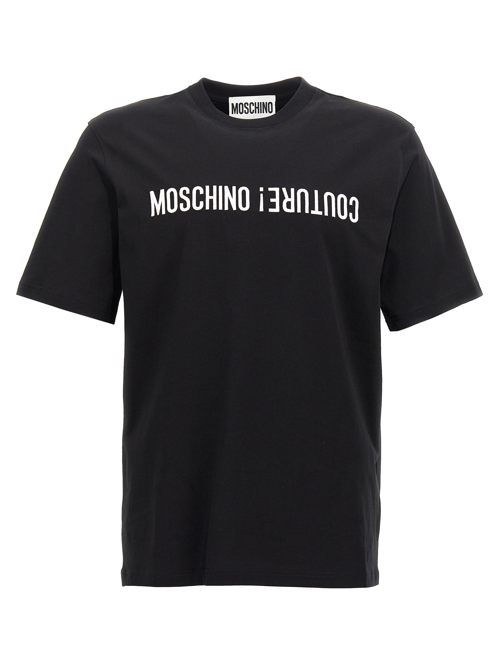 Moschino Black Logo Embroidered T-Shirt