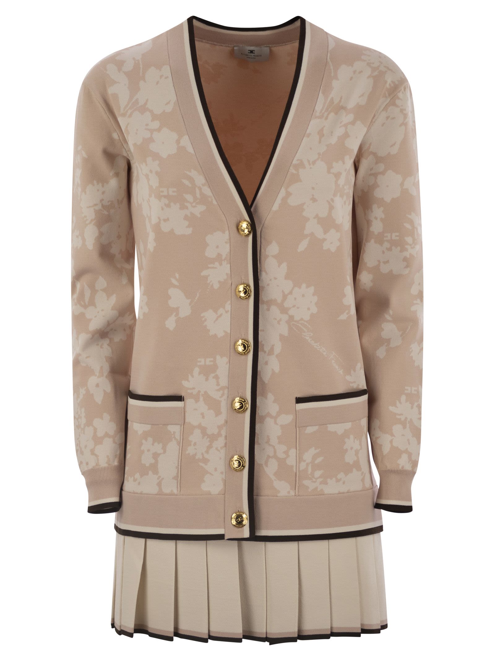 Elisabetta Franchi Knitted Dress In Floral Jacquard Balardi Elisabetta Franchi Knitted Dress In Floral Jacquard Balardi