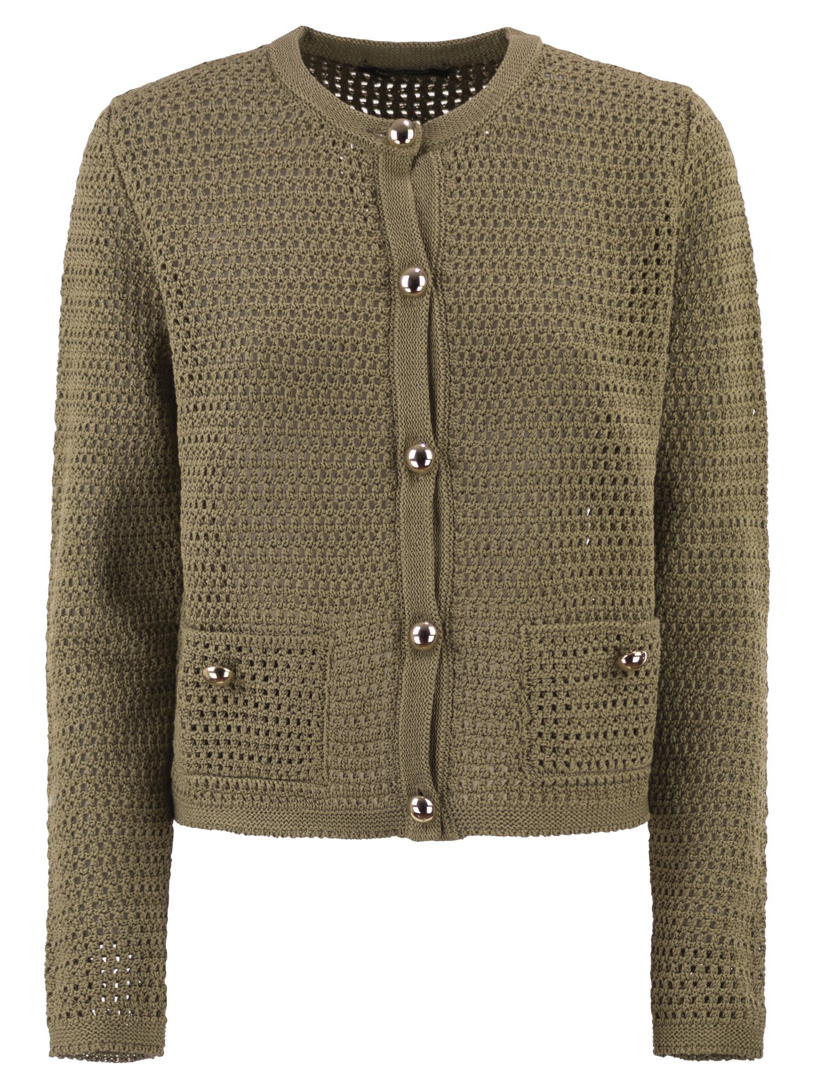 【Kei】FABIANA FILIPPI カーディガン Fabiana Filippi Openwork Knitted Cotton Cardigan With Jewelled