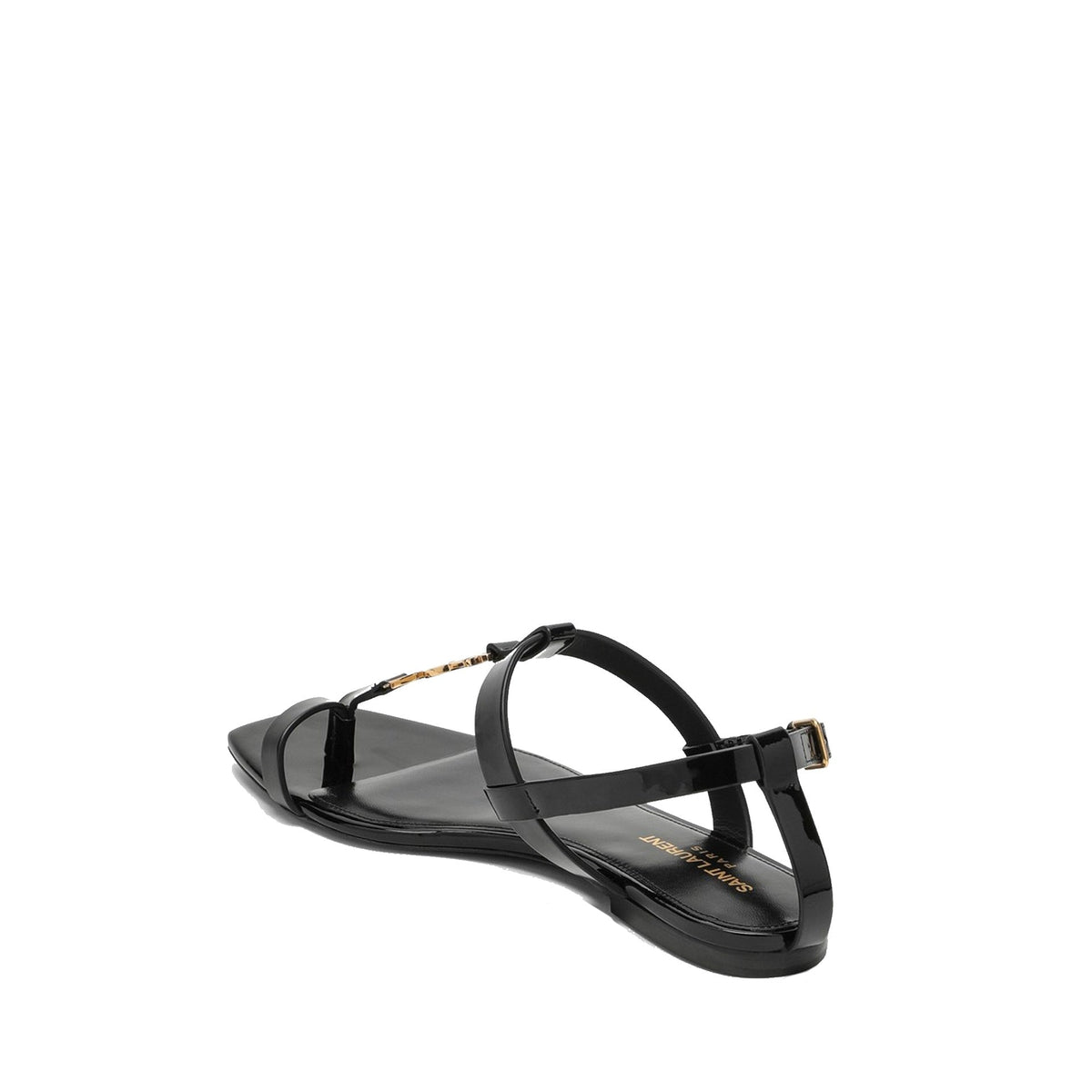 Saint Laurent Black Calfskin Flat Sandals