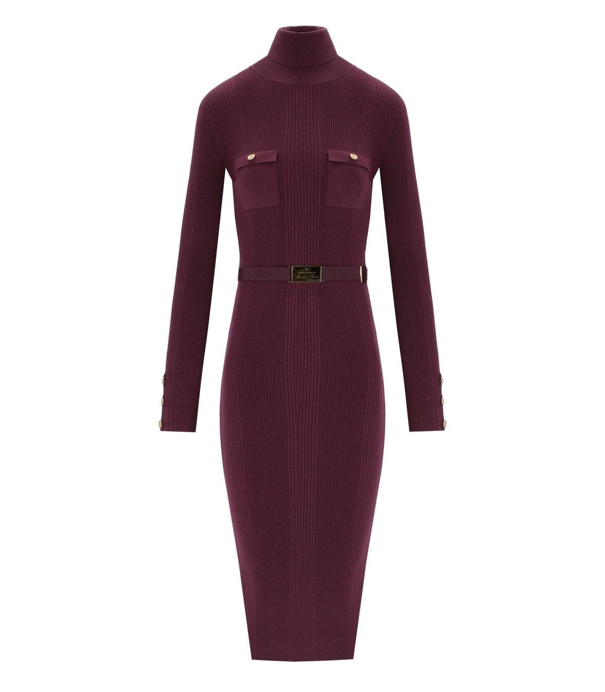 Elisabetta Franchi Rouge Noir Knitted Turtleneck Dress Balardi Elisabetta Franchi Rouge Noir Knitted Turtleneck Dress Balardi
