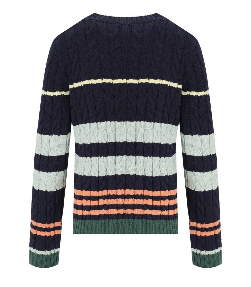 Max Mara Weekend Zorro Blue Striped Crewneck Jumper | Balardi Max Mara Weekend Zorro Blue Striped Crewneck Jumper | Balardi
