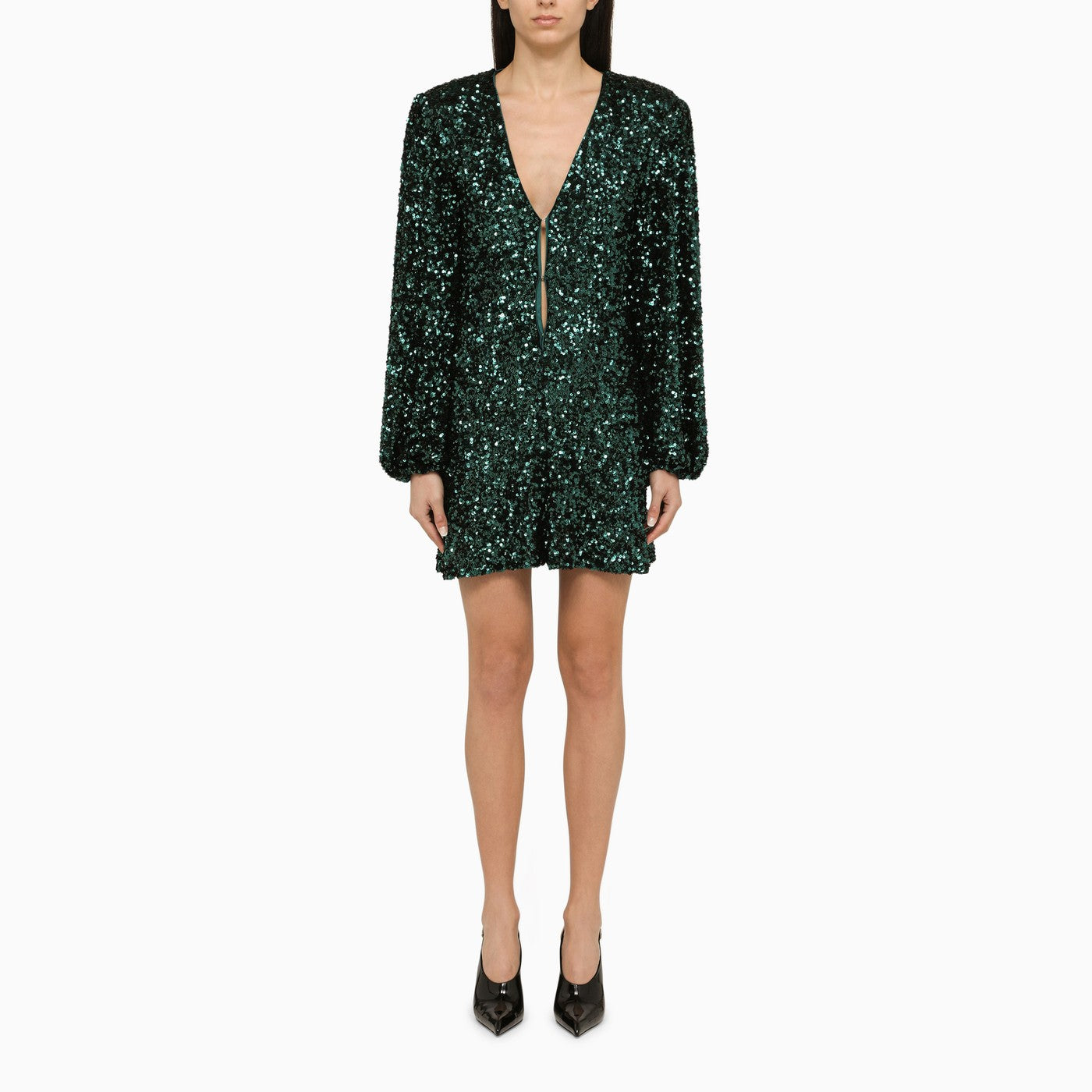green emerald velvet dress Rotate Birger Christensen Short Ocean Sequin Dress – Balardi