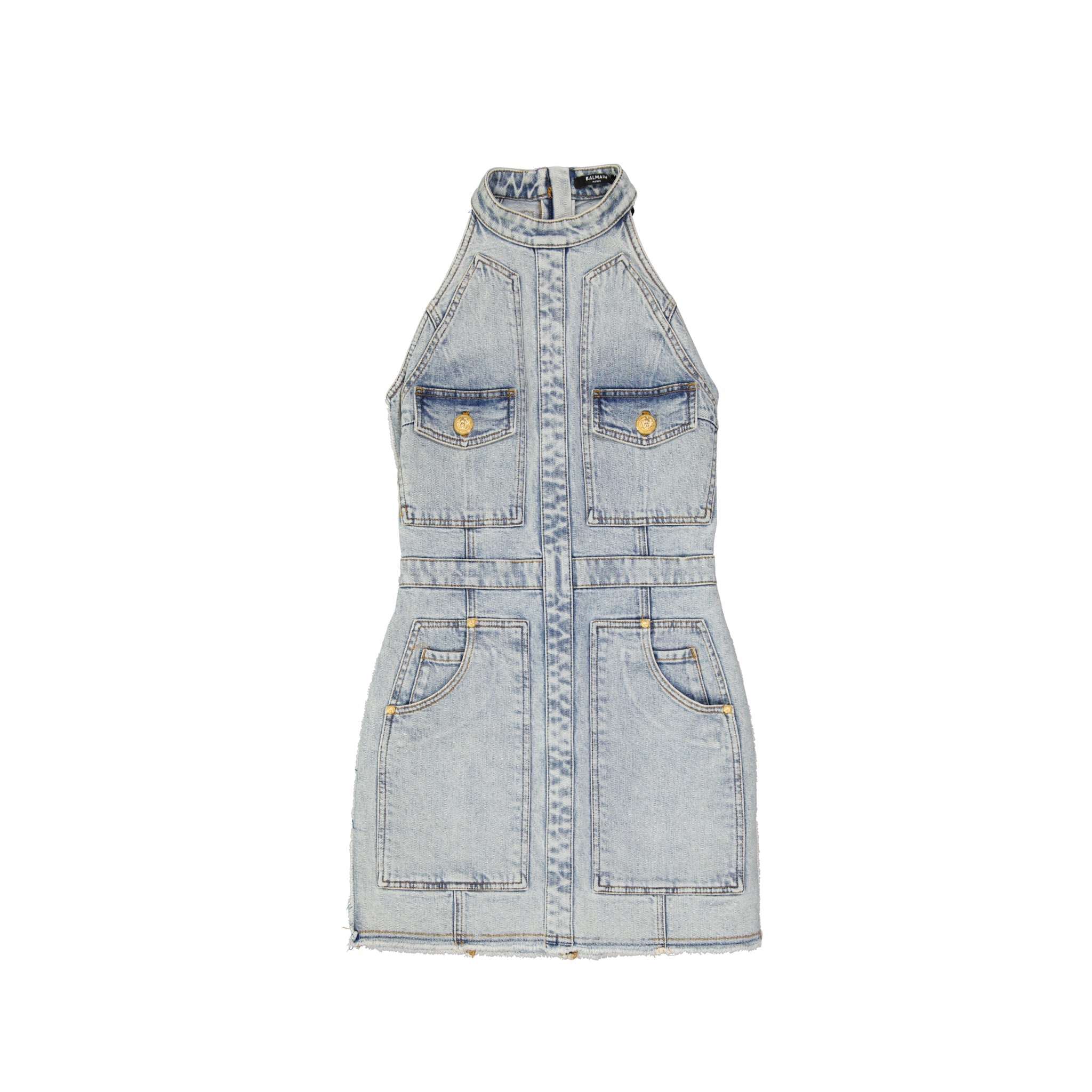 white christmas dresses Balmain Denim Mini Dress – Balardi