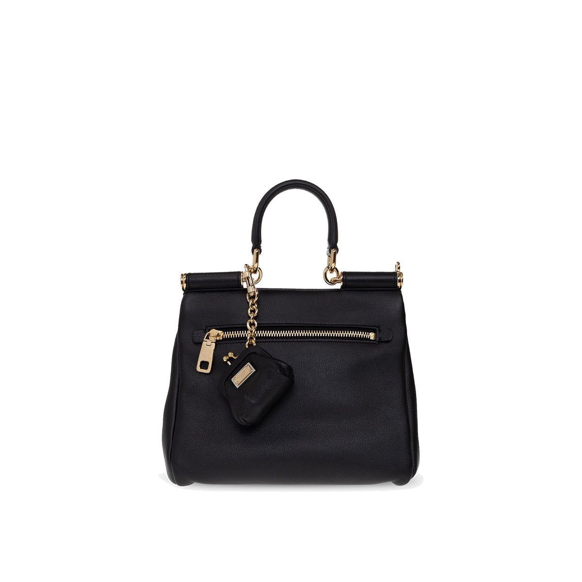Dolce & Gabbana Sicily Medium Calf Leather Satchel Bag Black