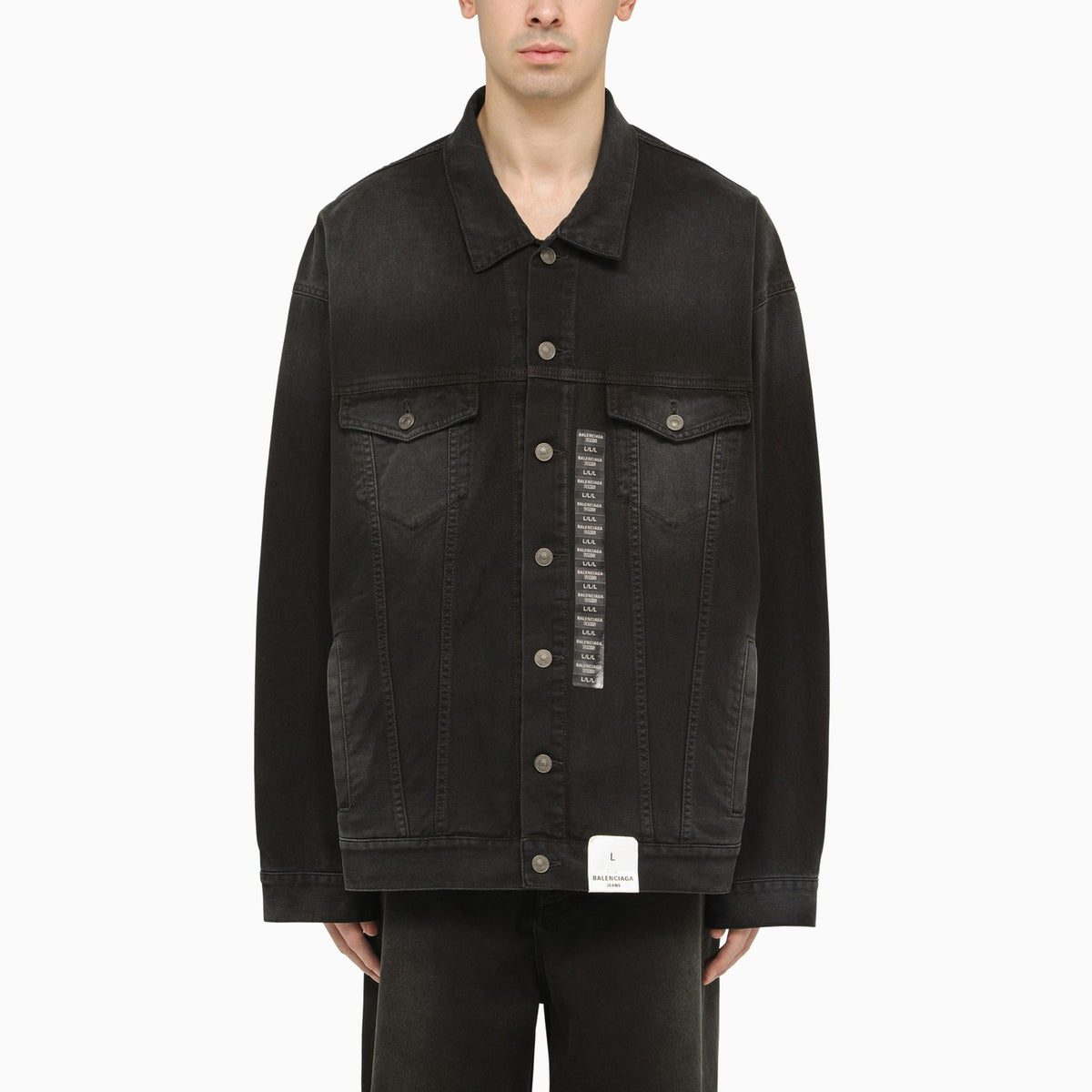 Saint laurent hotsell black denim jacket