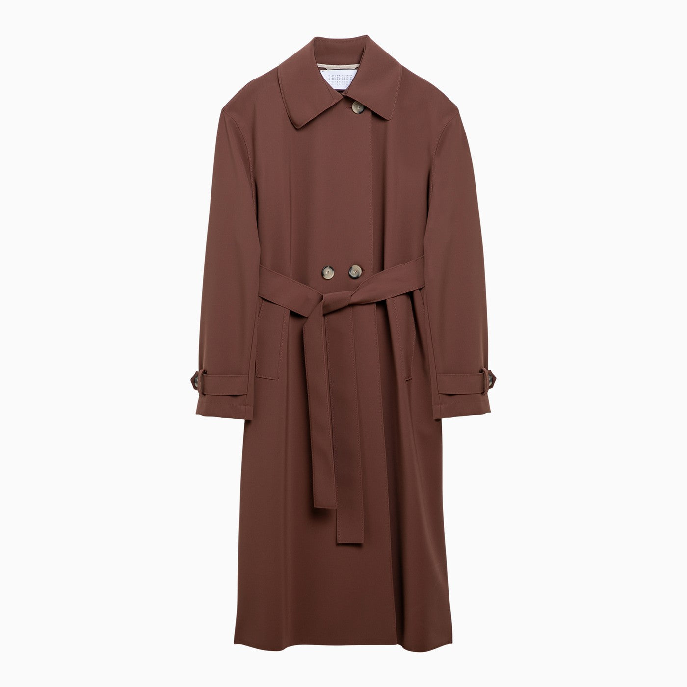 Harris Wharf London Trench Coat Marron à Double Boutonnage