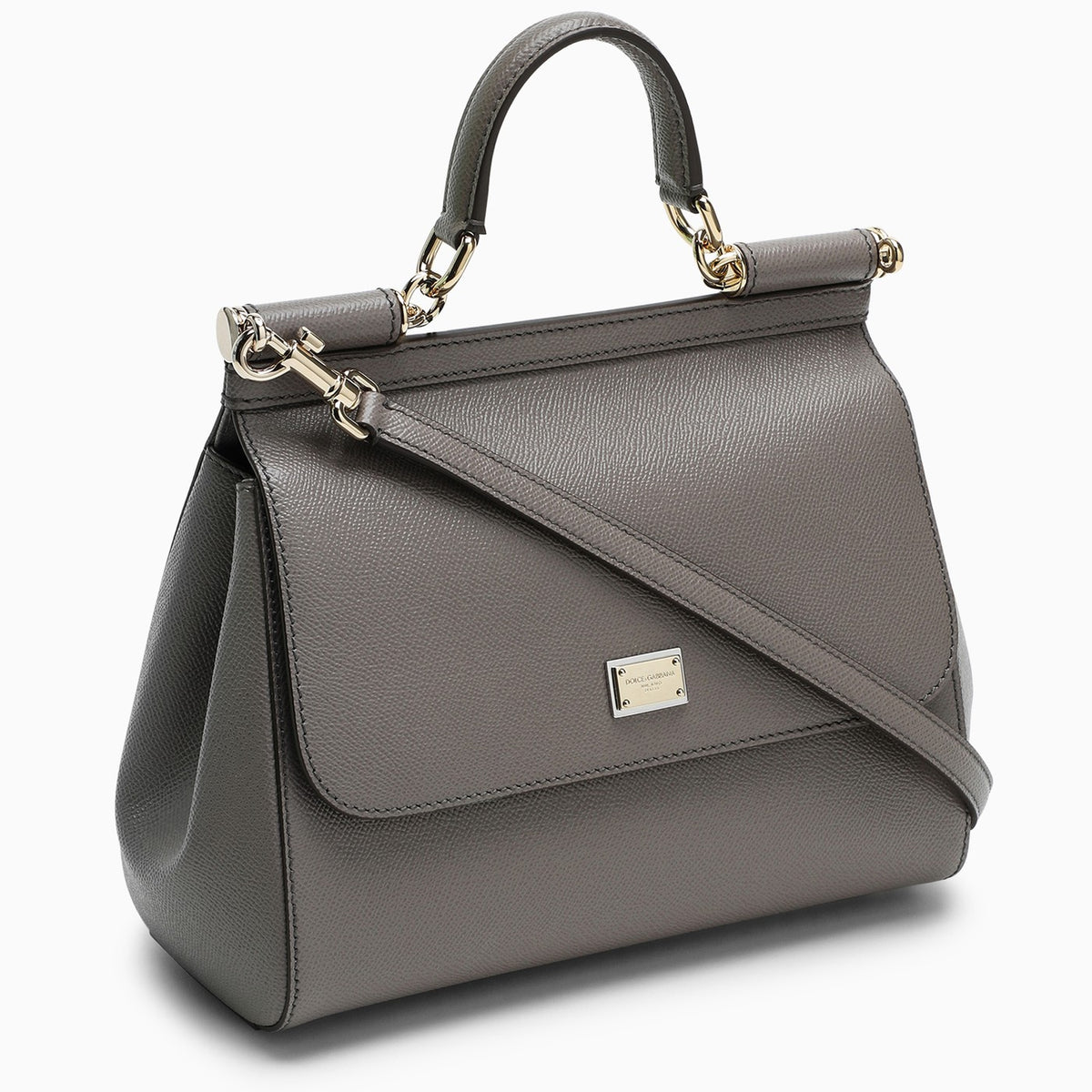 Black Sicily small grained-leather handbag, Dolce & Gabbana
