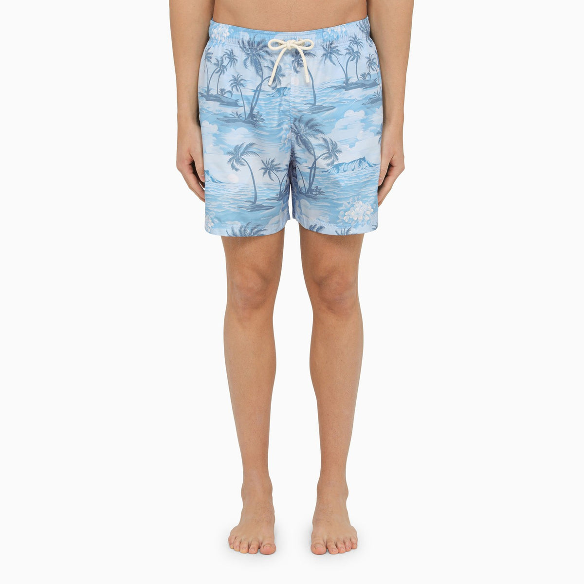 Palm Angels Blue Swimming Costume With Sunset Print | Balardi