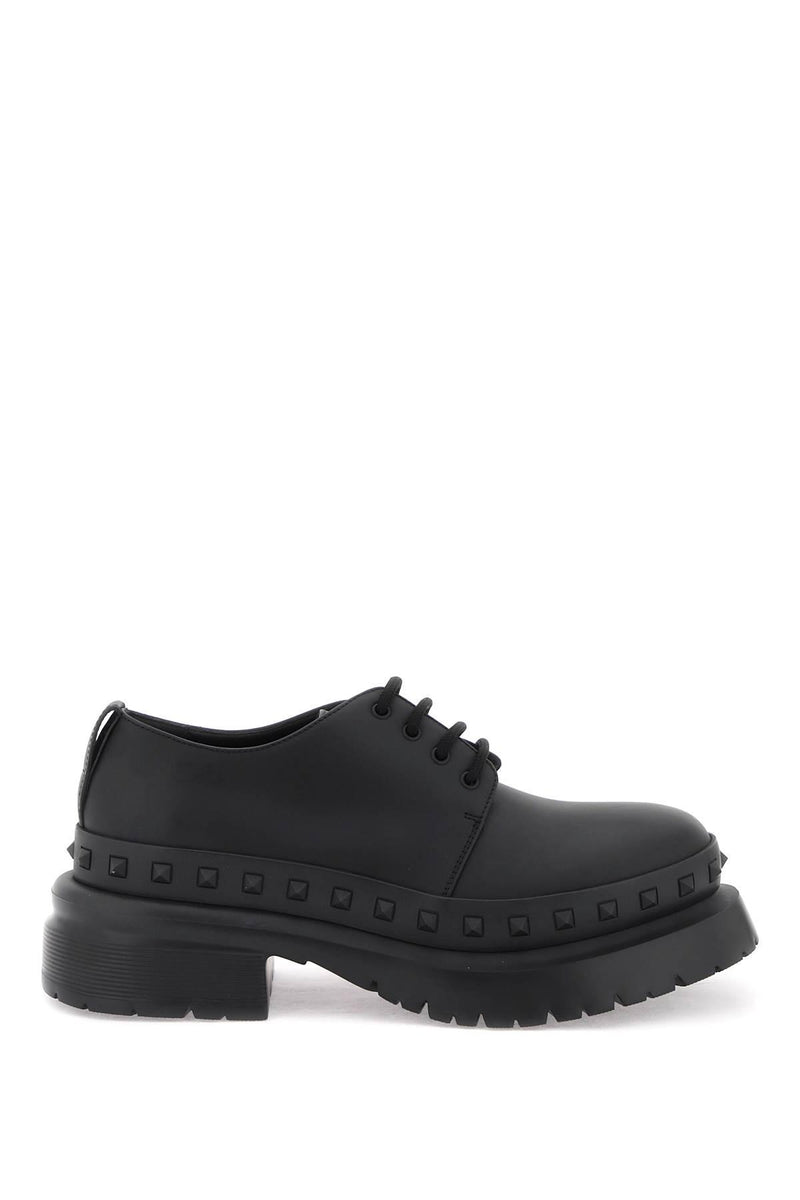 Valentino Garavani Rockstud M Way Leather Derby Shoes | Balardi