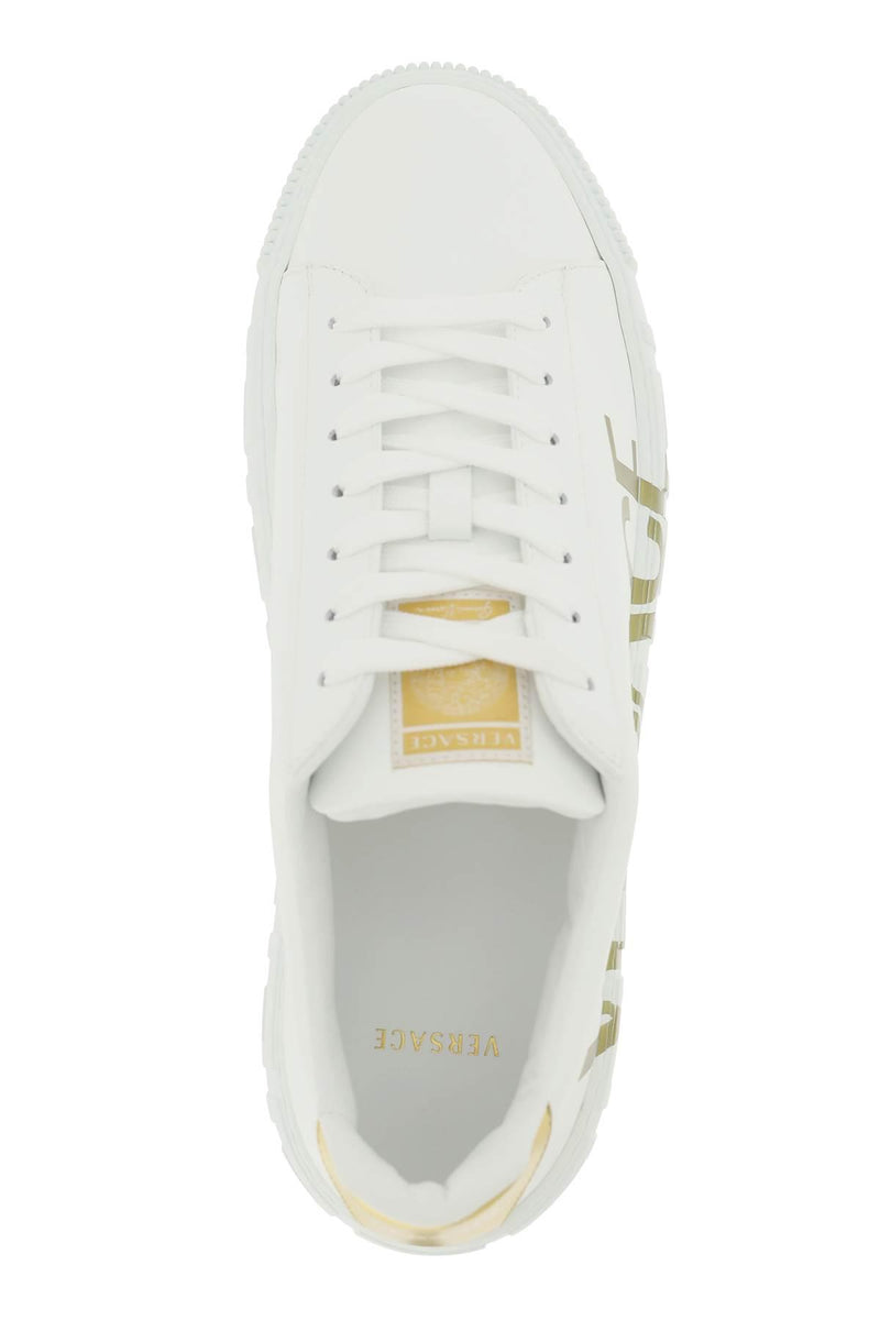 Versace white sales and gold sneakers