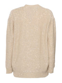Fabiana Filippi Sequin Cotton Ribbon V Neck Cardigan