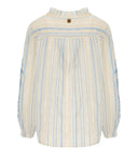 Pahiesa Formentera Ecru And Light Blue Blouse