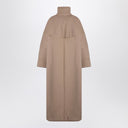 Dries Van Noten Oversized Coat In Camel Coloured Cotton