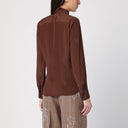 Dries Van Noten Brown Silk Blend Shirt