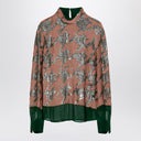 Dries Van Noten Verde/Pink/Silver Blouse con paillettes