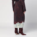 Dries Van Note drapierten Rock mit braunem Seidendruck