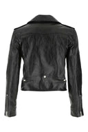 Giacca in pelle nera di Saint Laurent