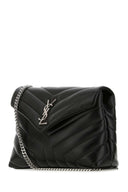 Saint Laurent Kleine Lou Lou Umhängetasche aus schwarzem Leder