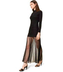 Twinset Black Plumetis Long Dress