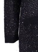 Fabiana Filippi Cardigan Oversize In Fettuccia Cotone Punto Brillante Color Blu Notte