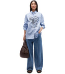 Camicia Ganni Flowers azzurra