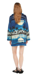 Alanui Lost In The Blue Cardigan Navy Blue Blu