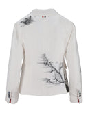 Thom Browne Fit 3 High Armhole Sportcoat (Unconstructed) In Engineered Bird Toile Printed Silk Twill