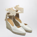 Castañer Joyce White Espadrilles In Satin