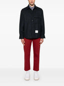 Thom Browne Oversized Pc Shirt W/ Double Needle In Solid Donegal Tweed