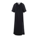 Abito midi drappeggiato trasparente intagliato
