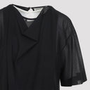 Abito midi drappeggiato trasparente intagliato