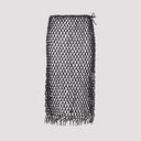 The Frankie Shop Nelaya Leather Macramé Skirt