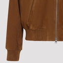 Giacca con cerniera in pelle scamosciata Ami Paris